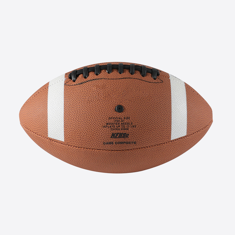 Individuell gedrucktes Logo Maschinengenähtes American Football Match Ball Game Composite OEM